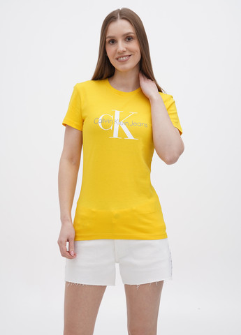 Желтая летняя футболка Calvin Klein Jeans