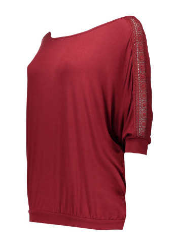 Бордовая летняя блуза с коротким рукавом Piazza Italia