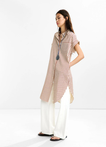 Червона кежуал сукня сукня-сорочка Parfois в смужку