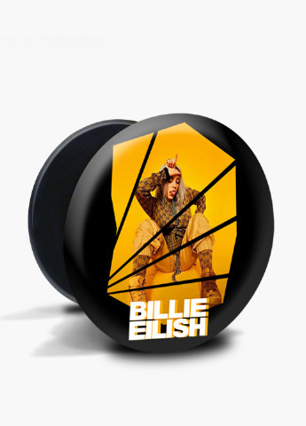 Попсокет (Popsockets) тримач для смартфону Біллі Айлиш (Billie Eilish) (8754-1216) Чорний MobiPrint (216748552)