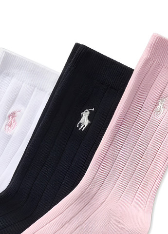 Комбинированные носки (3 пары) Ralph Lauren однотонные (336933382)