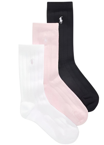 Комбинированные носки (3 пары) Ralph Lauren однотонные (336933382)