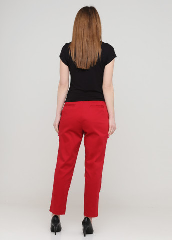 Темно-красные кэжуал демисезонные зауженные брюки Signature