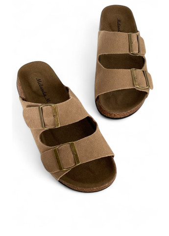 Бежевые шлепанцы Melanda.M