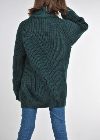 Темно-зеленый зимний удлиненный свитер Berta Lucci