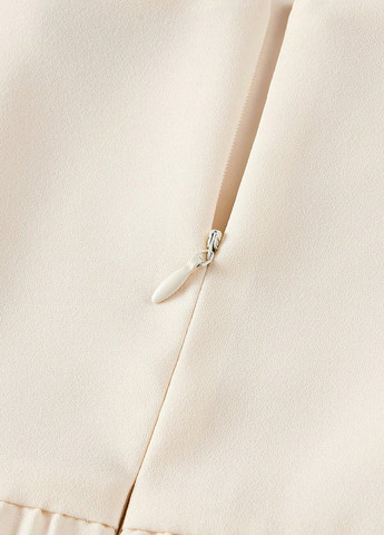 Кремовое праздничный, вечернее, деловое платье с открытой спиной, плиссированное, а-силуэт SHEIN колор блок