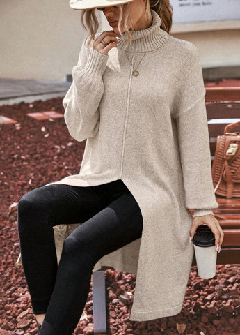 Сіро-бежевий зимовий светр SHEIN