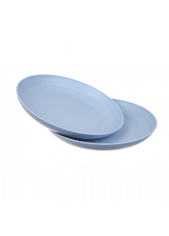 Набор: 4 шт. эко-тарелок (диаметр 20 см), голубй (68-1052) No Brand тёмно-голубые