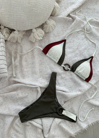 Оливковий літній купальник (ліф, трусики) бікіні, роздільний NOVA VEGA