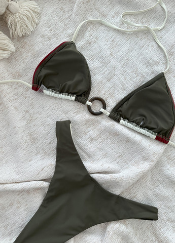 Оливковий літній купальник (ліф, трусики) бікіні, роздільний NOVA VEGA