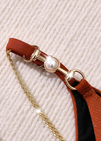 Теракотовий демісезонний купальник (ліф, трусики) роздільний, бікіні SHEIN