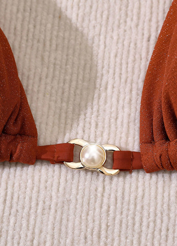 Теракотовий демісезонний купальник (ліф, трусики) роздільний, бікіні SHEIN