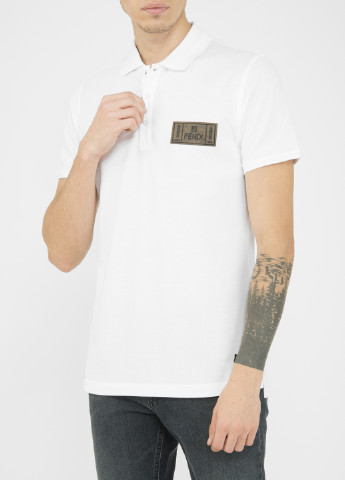 Белая мужская футболка поло Fendi