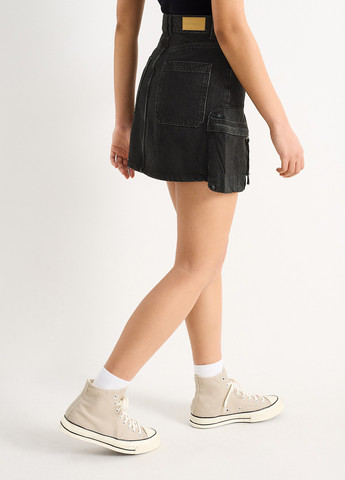 Темно-серая джинсовая однотонная юбка C&A карго