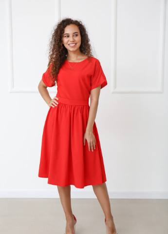 Червона кежуал сукня Fashion Girl однотонна