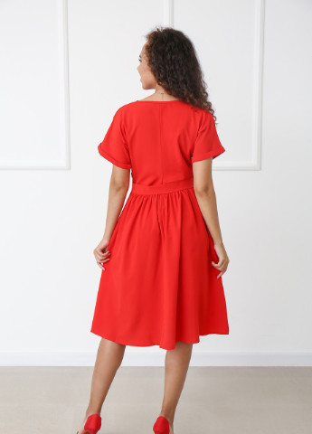 Червона кежуал сукня Fashion Girl однотонна