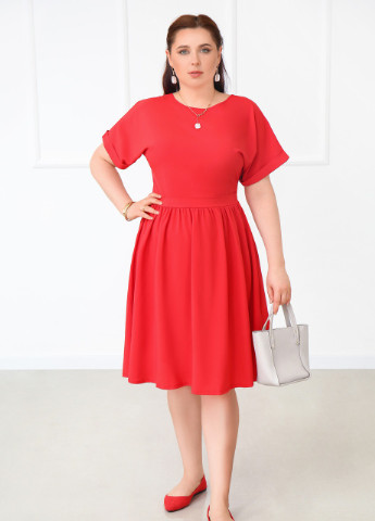 Червона кежуал сукня Fashion Girl однотонна
