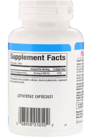 Витамин D3 Vitamin D3 25mcg 1,000 IU 180 Tablets Natural Factors (254371964)