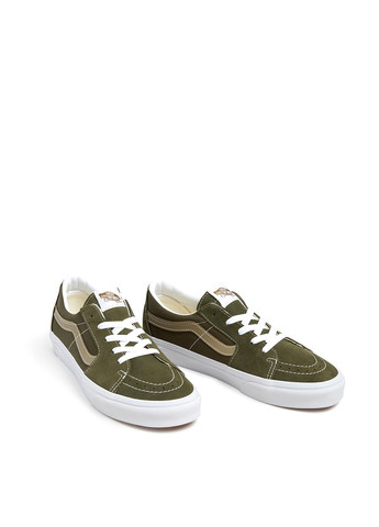 Хаки кеды Vans SK8-LOW с белой подошвой, с логотипом