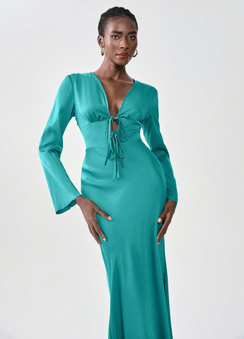 Темно-бирюзовое праздничный, вечернее, кэжуал платье футляр, а-силуэт SHEIN однотонное