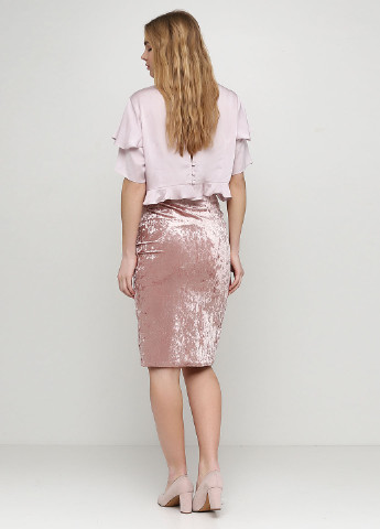 Светло-розовая кэжуал однотонная юбка Missguided миди
