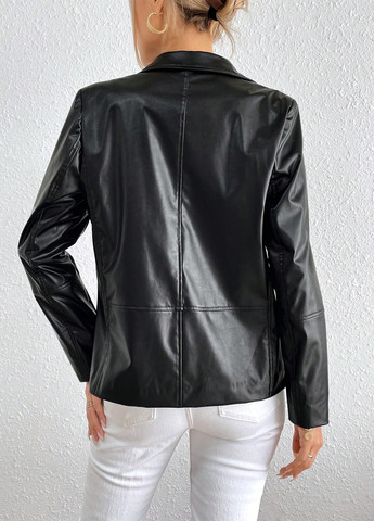 Черный женский жакет SHEIN однотонный - демисезонный