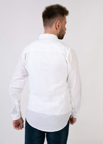 Белая кэжуал рубашка однотонная Livergy
