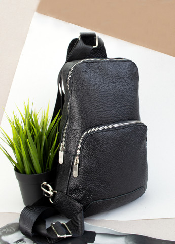 Сумка-рюкзак чоловіча шкіряна S302 чорна через плече HandyCover (255411505)