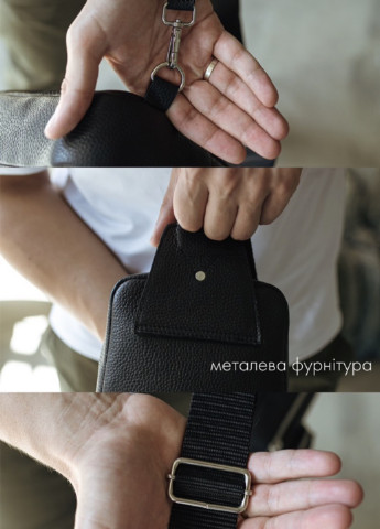 Сумка-рюкзак мужская кожаная S302 черная через плечо HandyCover (255411505)