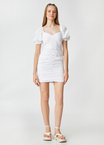 Белое кэжуал платье KOTON однотонное