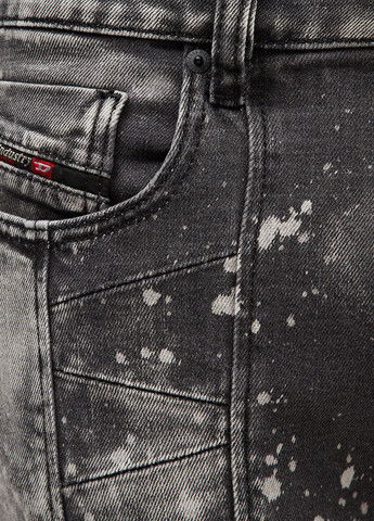 Черно-белые демисезонные зауженные джинсы Diesel