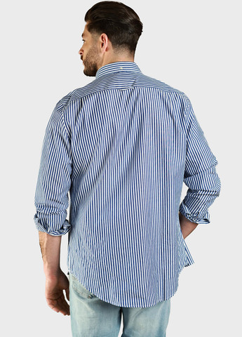 Синяя кэжуал рубашка в полоску Gant