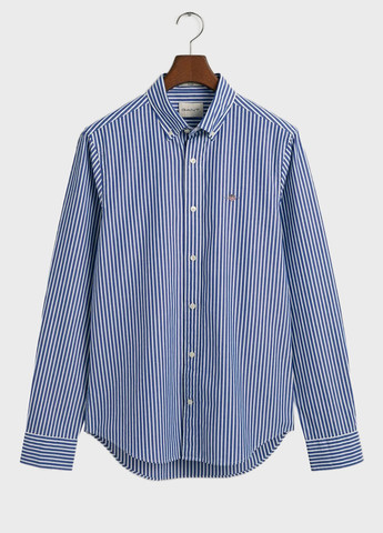 Синяя кэжуал рубашка в полоску Gant