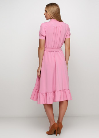 Розовое кэжуал платье рубашка, клеш ANVI однотонное