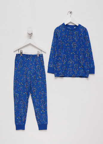 Синяя всесезон пижама (лонгслив, брюки) лонгслив + брюки C&A