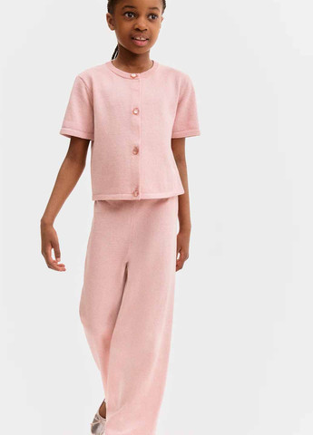 Светло-розовые кэжуал демисезонные прямые брюки H&M