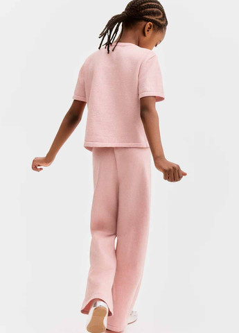 Светло-розовые кэжуал демисезонные прямые брюки H&M