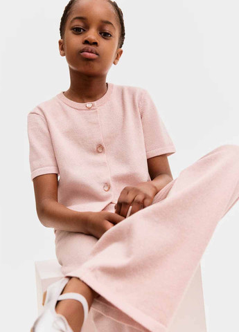 Светло-розовые кэжуал демисезонные прямые брюки H&M