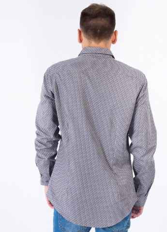 Светло-синяя кэжуал рубашка с геометрическим узором GENTI