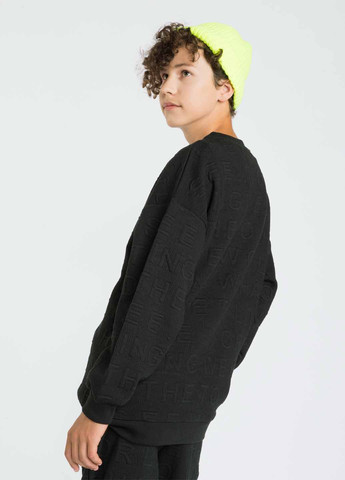 Reporter Young світшот однотонний темно-сірий кежуал бавовна, трикотаж