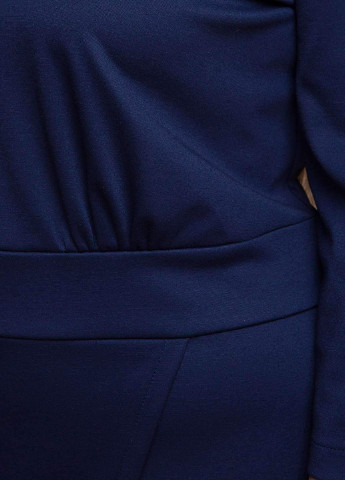 Темно-синее кэжуал платье с имитацией запаха келли темно-синее Tatiana однотонное