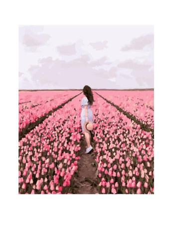 Картина по номерам Розовое поле тюльпанов, 40х50 см Brushme (150530029)