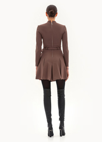 Платье-комбинезон BGL комбинезон-шорты однотонный коричневый деловой, кэжуал вискоза