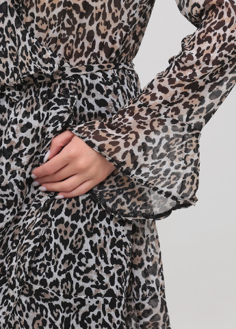Комбинированное кэжуал платье клеш Lipsy леопардовый