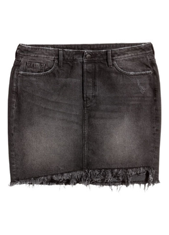 Серая джинсовая градиентной расцветки юбка H&M