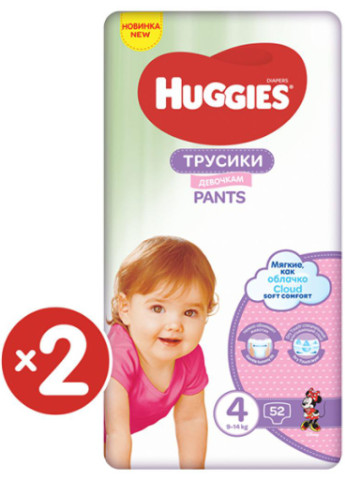 Подгузник Pants 4 M-Pack 9-14 кг для девочек 104 шт (5029054568095) Huggies (207383619)