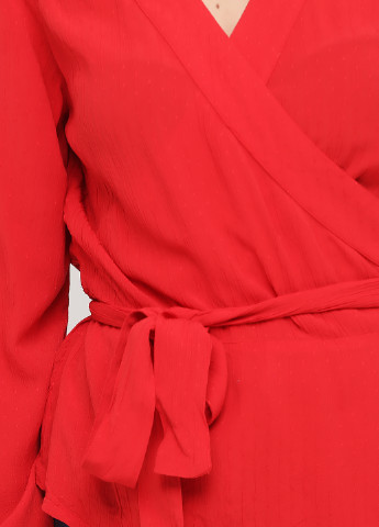 Красная демисезонная блуза на запах Monki