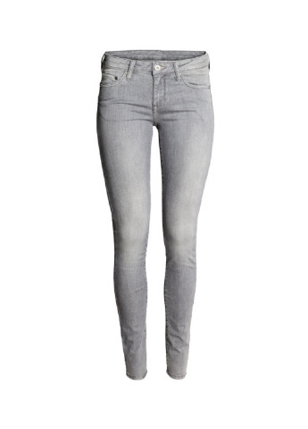 Джинси H&M завужені однотонні сірі джинсові бавовна