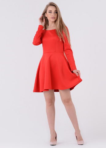 Красное кэжуал платье клеш Santali однотонное