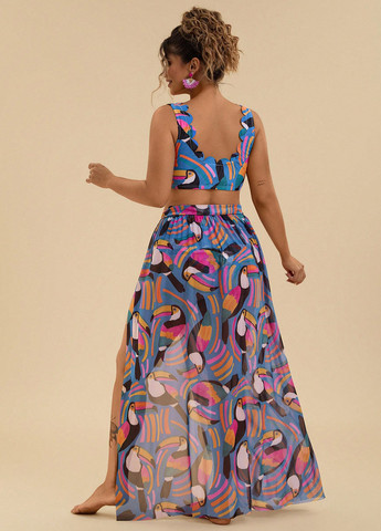 Комбинированный летний комплект (топ, юбка) SHEIN